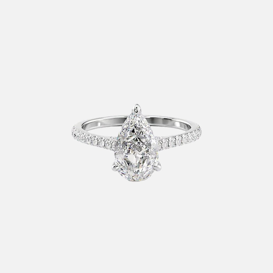  The Pave Natalie Pear Lab Diamond Ring 14k White Gold 001