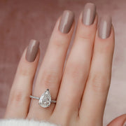  The Pave Natalie Pear Lab Diamond Ring 14k White Gold 003
