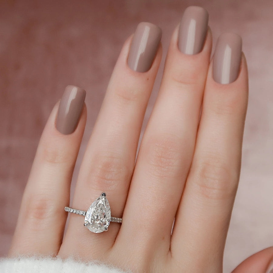  The Pave Natalie Pear Lab Diamond Ring 14k White Gold 003