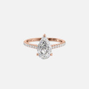  The Pave Natalie Pear Lab Diamond Ring 18k Rose Gold 001