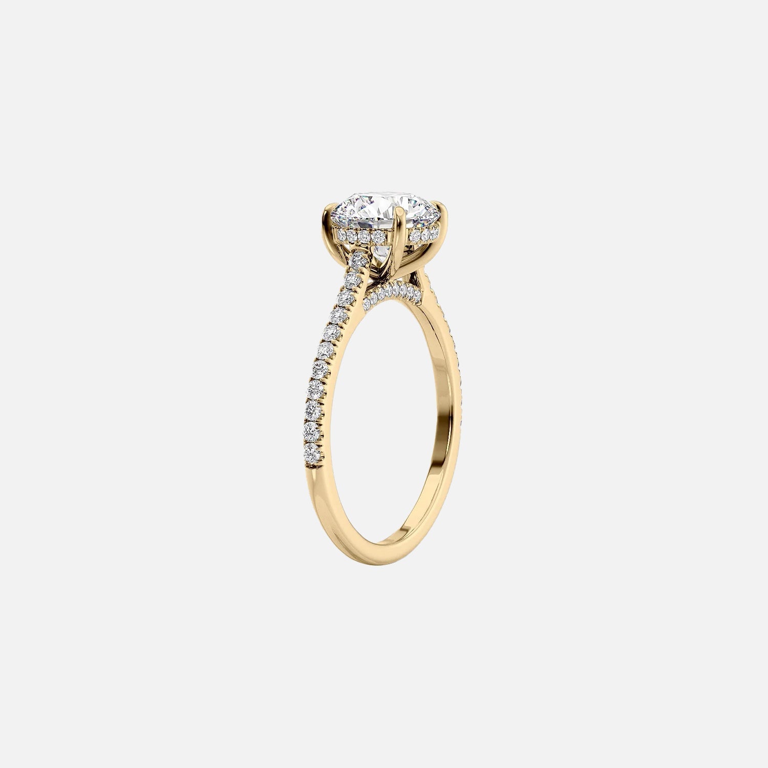  The Pave Natalie Pear Moissanite Ring 14k Yellow Gold 002