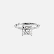  The Pave Natalie Princess Lab Diamond Ring 18k White Gold 001