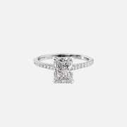  The Pave Natalie Radiant Lab Diamond Ring 18k White Gold 001
