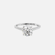  The Pave Natalie Round Lab Diamond Ring 14k White Gold 001