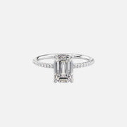  The Pave Nelly Emerald Lab Diamond Ring 18k White Gold 001