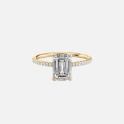  The Pave Nelly Emerald Lab Diamond Ring 18k Yellow Gold 001