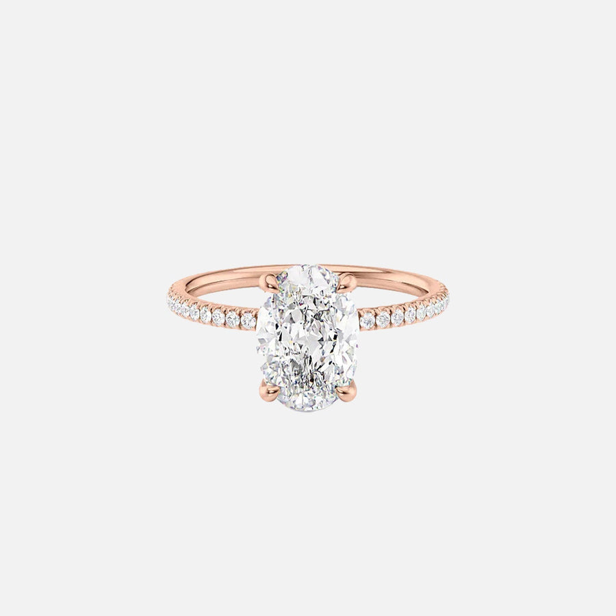  The Pave Nelly Oval Lab Diamond Ring 14k Rose Gold 001