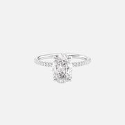  The Pave Nelly Oval Lab Diamond Ring 18k White Gold 001