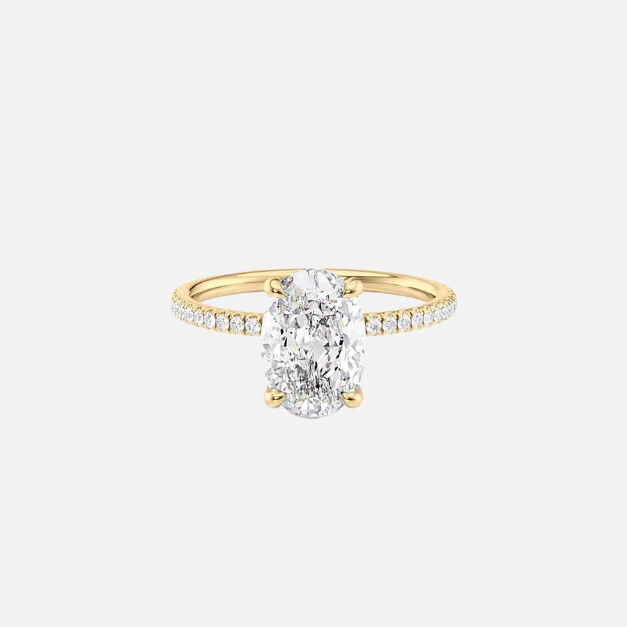  The Pave Nelly Oval Lab Diamond Ring 18k Yellow Gold 001