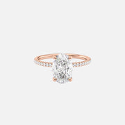  The Pave Nelly Oval Moissanite Ring 14k Rose Gold 001