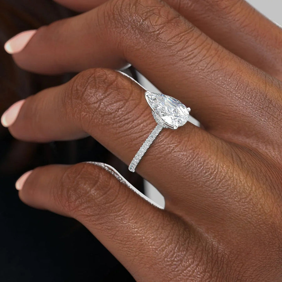 The Pave Nelly Pear Moissanite Ring 14k White Gold 005 Final