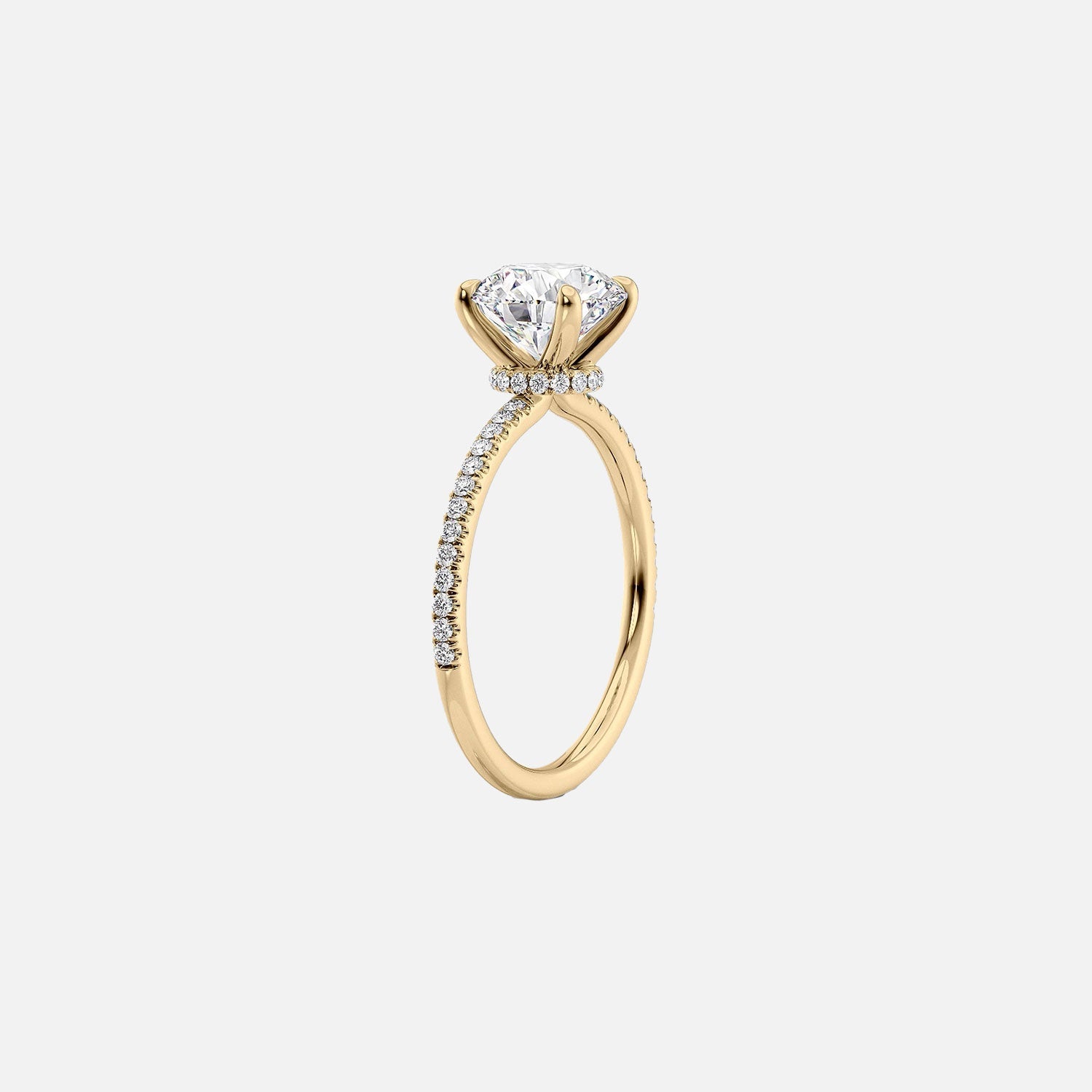  The Pave Nelly Pear Moissanite Ring 14k Yellow Gold 002