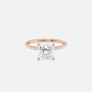  The Pave Nelly Princess Lab Diamond Ring 14k Rose Gold 001