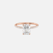  The Pave Nelly Radiant Lab Diamond Ring 14k Rose Gold 001