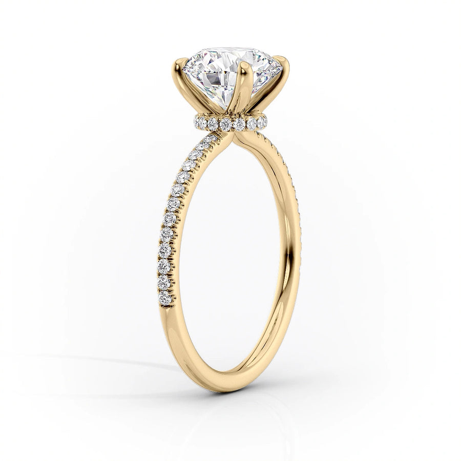  The Pave Nelly Round Lab Diamond Ring 18k Yellow Gold 002 Final