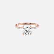  The Pave Nelly Round Moissanite Ring 18k Rose Gold 001