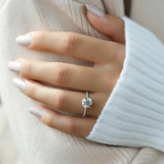  The Pave Nelly Round Moissanite Ring 18k Yellow Gold 003