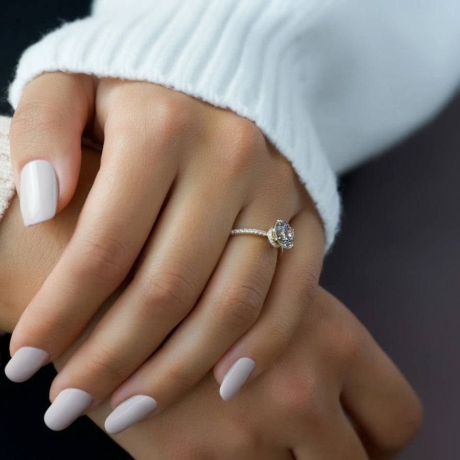  The Pave Nelly Round Moissanite Ring 18k Yellow Gold 004 Final