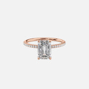  The Pave Petal Kamellie Emerald Lab Diamond Ring 14k Rose Gold 001