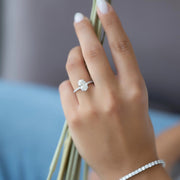  The Pave Petal Kamellie Oval Lab Diamond Ring 14k White Gold 003