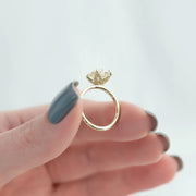  The Pave Petal Kamellie Oval Lab Diamond Ring 14k Yellow Gold 5 Final