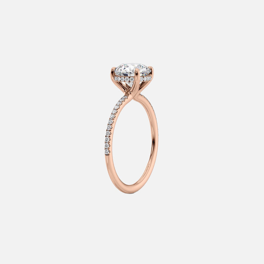  The Pave Sarah Emerald Lab Diamond Ring 18k Rose Gold 002