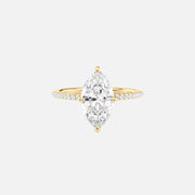 The Pave Sarah Marquise Lab Diamond Ring 14k Yellow Gold 001