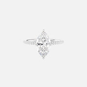  The Pave Sarah Marquise Lab Diamond Ring 18k White Gold 001