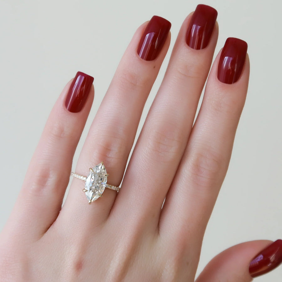  The Pave Sarah Marquise Moissanite Ring 14k Yellow Gold 003 Final