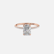  The Pave Sarah Radiant Lab Diamond Ring 14k Rose Gold 001