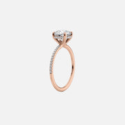 The Pave Sarah Radiant Lab Diamond Ring 18k Rose Gold 002