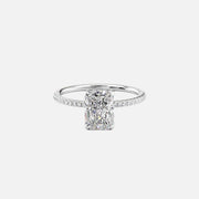  The Pave Sarah Radiant Lab Diamond Ring 18k White Gold 001