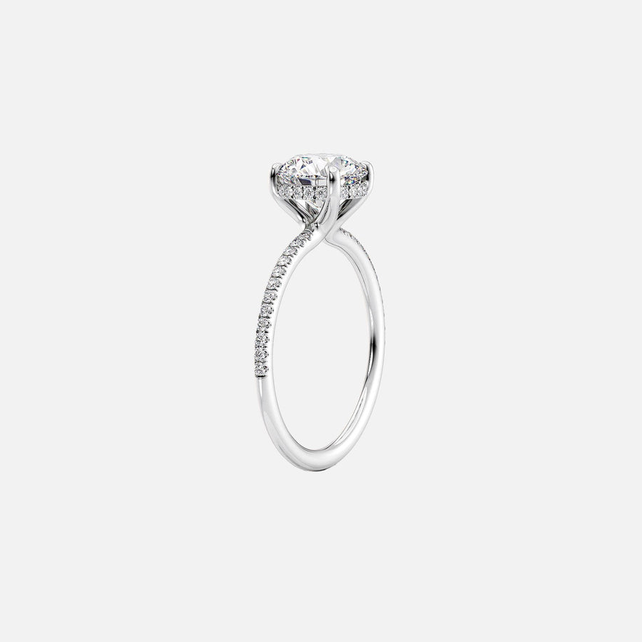  The Pave Sarah Radiant Lab Diamond Ring 18k White Gold 002