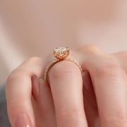  The Pave Sarah Radiant Lab Diamond Ring 18k Yellow Gold 003