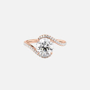  The Pave Skyler Round Moissanite Ring 14k Rose Gold 001