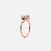  The Pave Skyler Round Moissanite Ring 14k Rose Gold 002