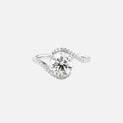  The Pave Skyler Round Moissanite Ring 18k White Gold 001