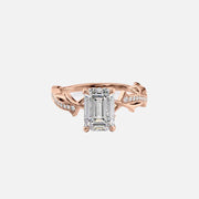  The Pave Twig Emerald Lab Diamond Ring 14k Rose Gold 001