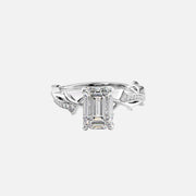  The Pave Twig Emerald Lab Diamond Ring 14k White Gold 001