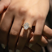  The Pave Twig Oval Lab Diamond Ring 18k Yellow Gold 003