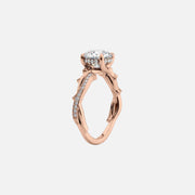  The Pave Twig Oval Moissanite Ring 18k Rose Gold 002