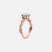  The Pave Twig Pear Moissanite Ring 14k Rose Gold 002