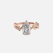  The Pave Twig Pear Moissanite Ring 18k Rose Gold 001