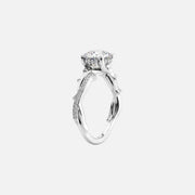  The Pave Twig Pear Moissanite Ring 18k White Gold 002