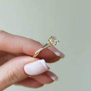  The Pave Twig Round Moissanite Ring 14k Yellow Gold 004