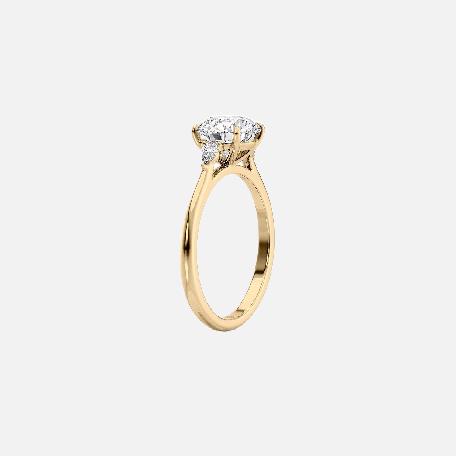  The Pears Liv Cushion Moissanite Ring 14k Yellow Gold 002