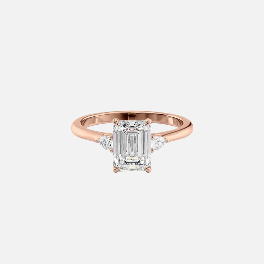  The Pears Liv Emerald Lab Diamond Ring 14k Rose Gold 001