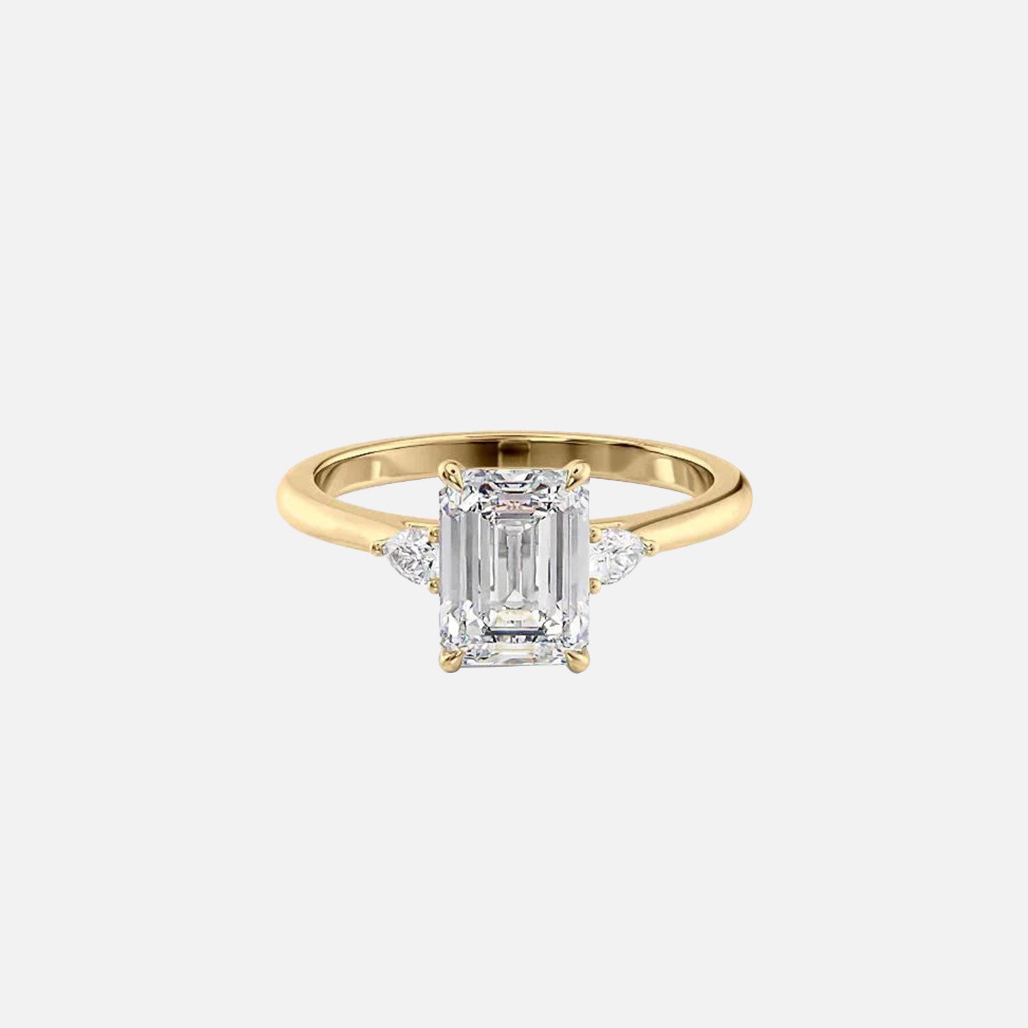 The Pears Liv Emerald Lab Diamond Ring 14k Yellow Gold 001