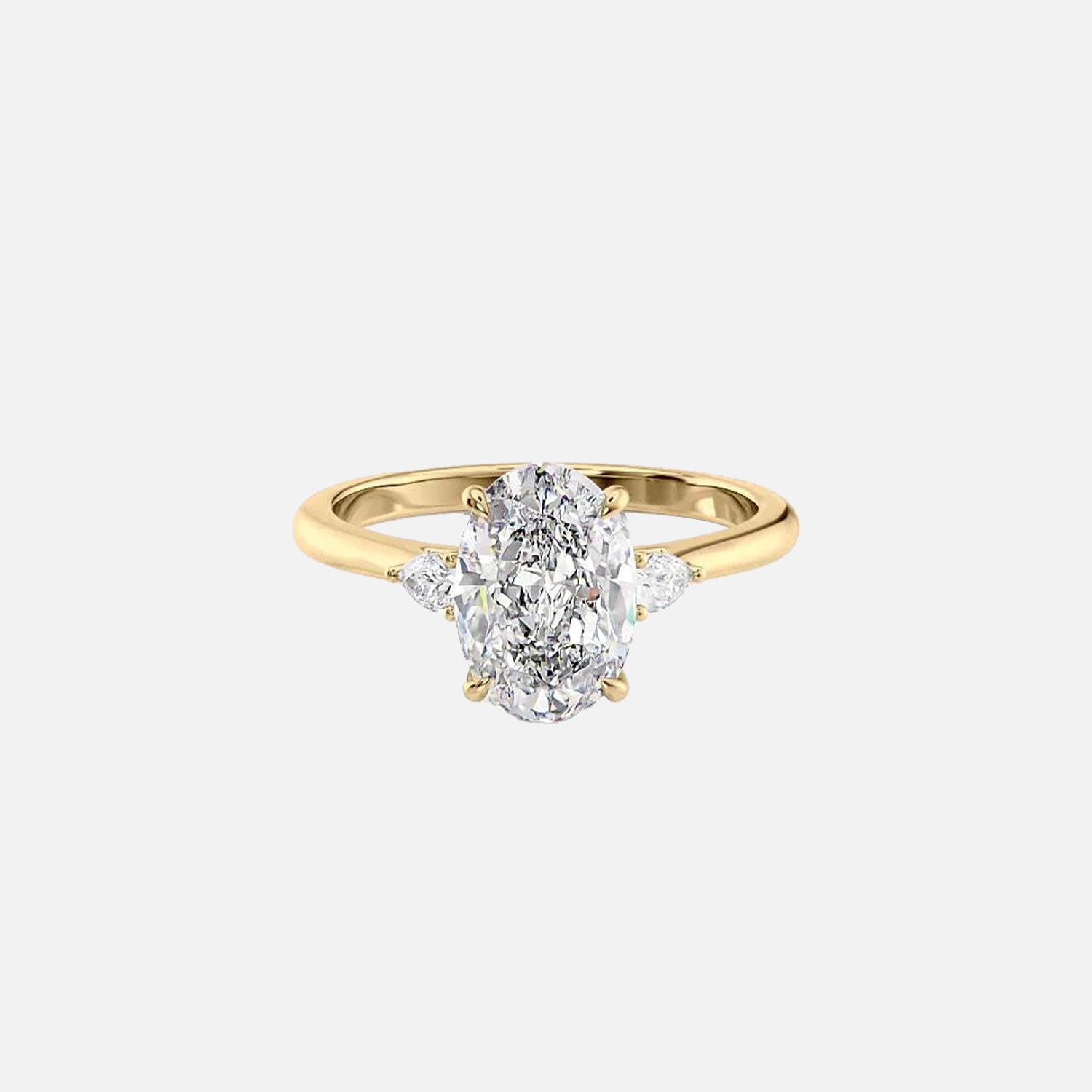 The Pears Liv Oval Moissanite Ring 14k Yellow Gold 001