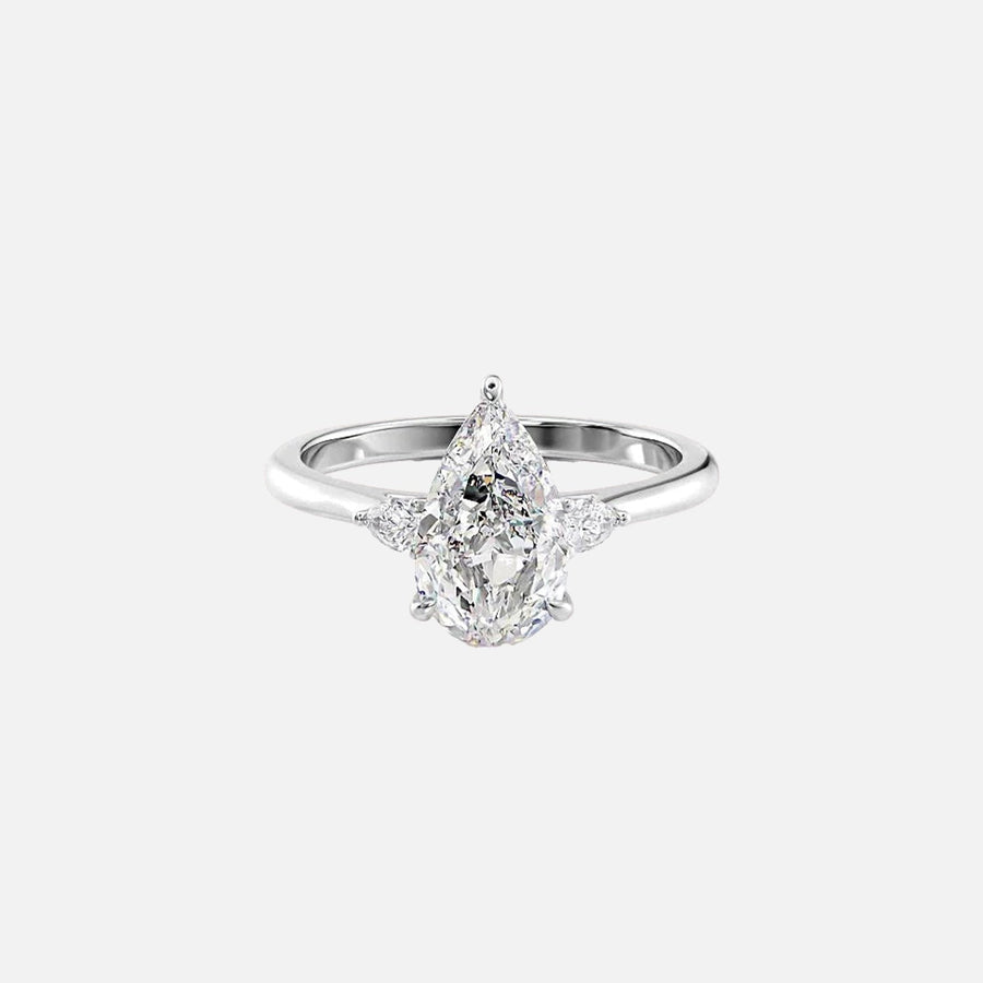  The Pears Liv Pear Moissanite Ring 14k White Gold 001